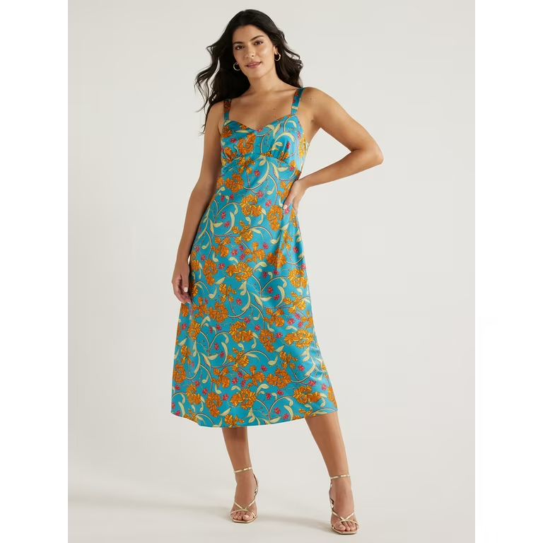 Sofia Jeans Women's Slip Dress, Mid Calf Length, Sizes XS-3XL | Walmart (US)