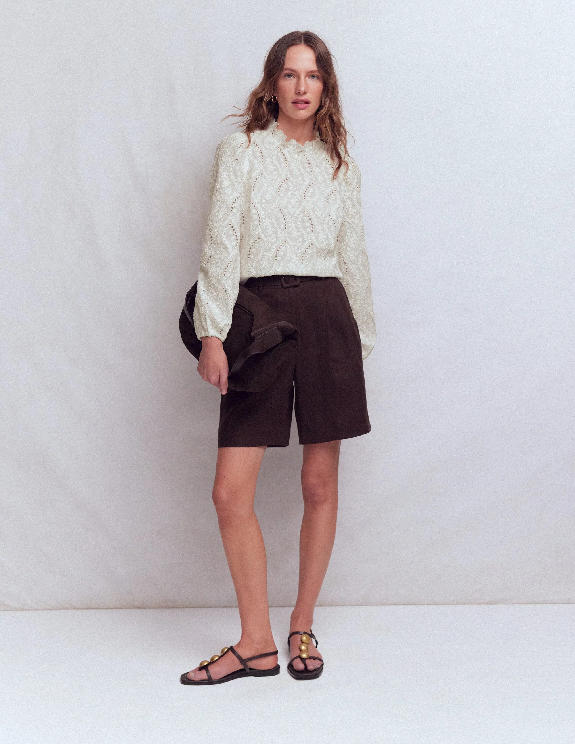 Embroidered Vacation Top-Ivory | Boden (US)