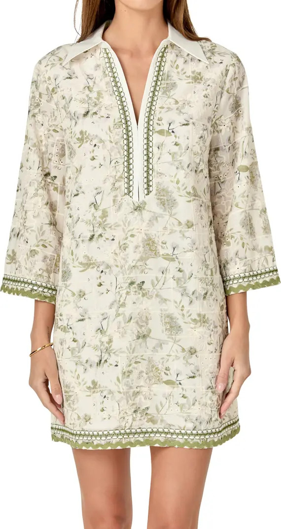 English Factory Floral Embroidered Cotton Minidress | Nordstrom | Nordstrom