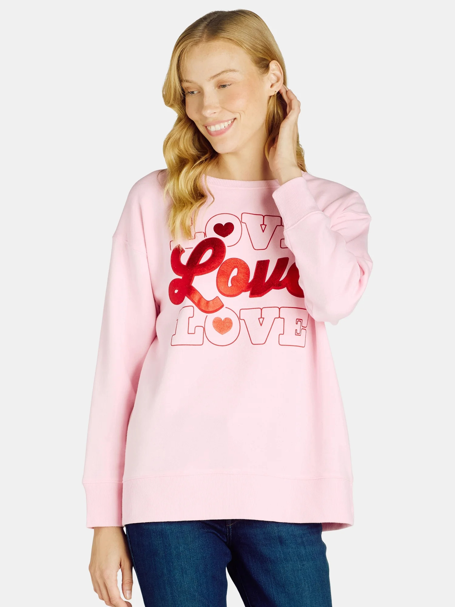 Valentine’s Day Women's Graphic Sweatshirt from Way to Celebrate, Sizes S-XXXL - Walmart.com | Walmart (US)