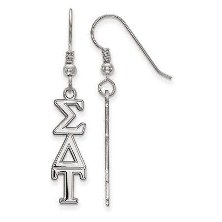 Sterling Silver Official Licensed Greek Sororities Sigma Delta Tau Dangle Medium Earrings | Walmart (US)