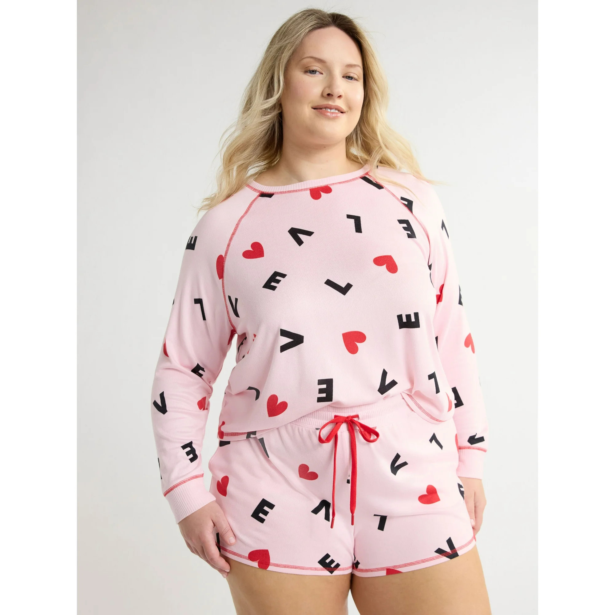 Joyspun Women's and Women’s Plus Hacci Knit Sleep Top, Sizes XS to 3X - Walmart.com | Walmart (US)