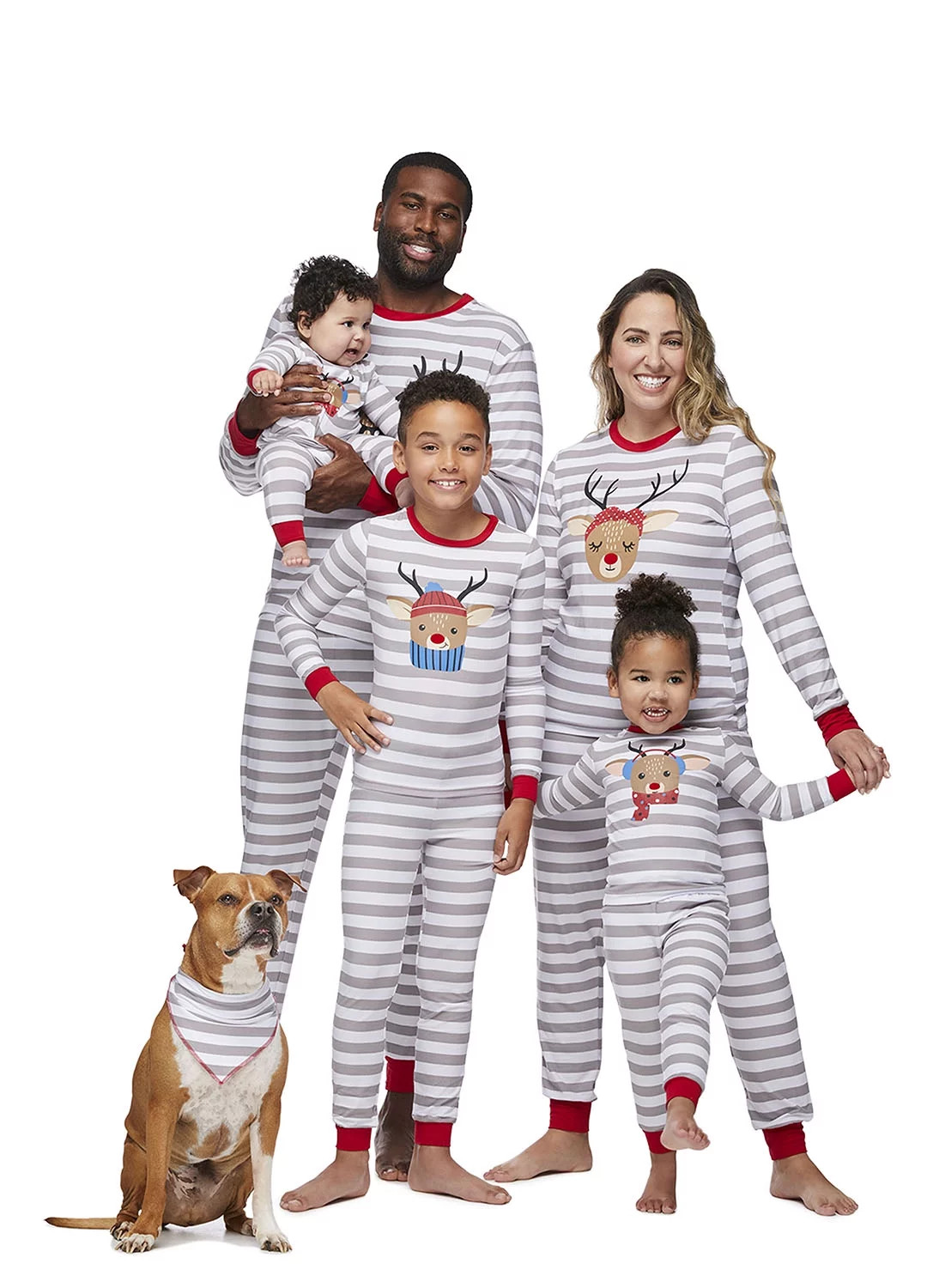 Jolly Jammies Striped Deer Matching Family Christmas Pajama Set - Walmart.com | Walmart (US)