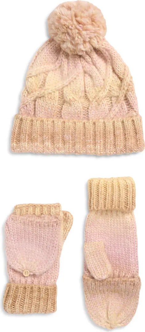 Rainbow Beanie & Pop Top Mittens Set | Nordstrom