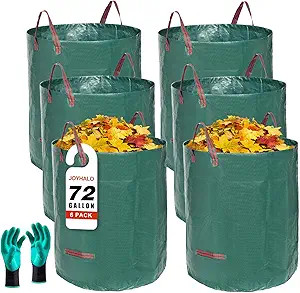 Joyhalo Reusable Yard Waste Bags, 72 Gallon Lawn And Leaf Bags 6 Pack, Heavy Duty Garden Bags Wit... | Amazon (US)