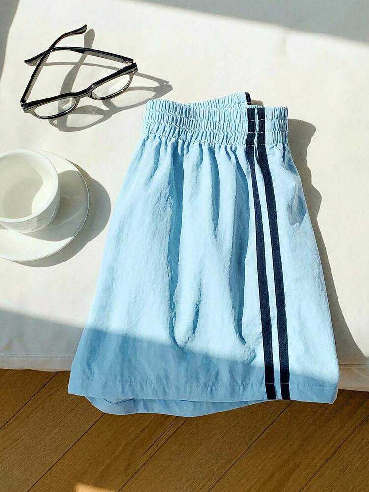 Comfortcana Women's Casual Colorblock Striped Shorts, Summer | SHEIN
