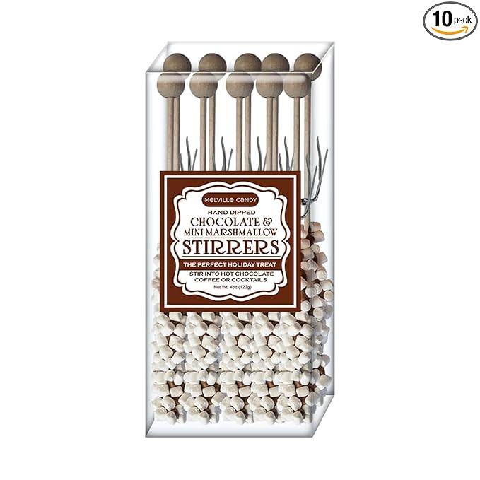 Melville Candy Mini Marshmallow Hot Chocolate Stirrers, 10 Count Gift Set | Amazon (US)