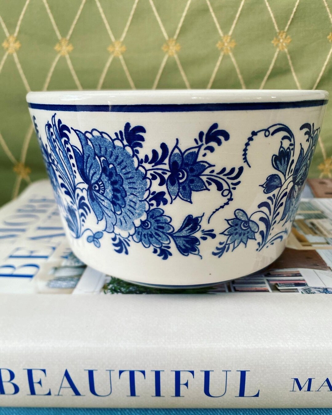 Vintage Delft Blue and White Planter - Etsy | Etsy (US)