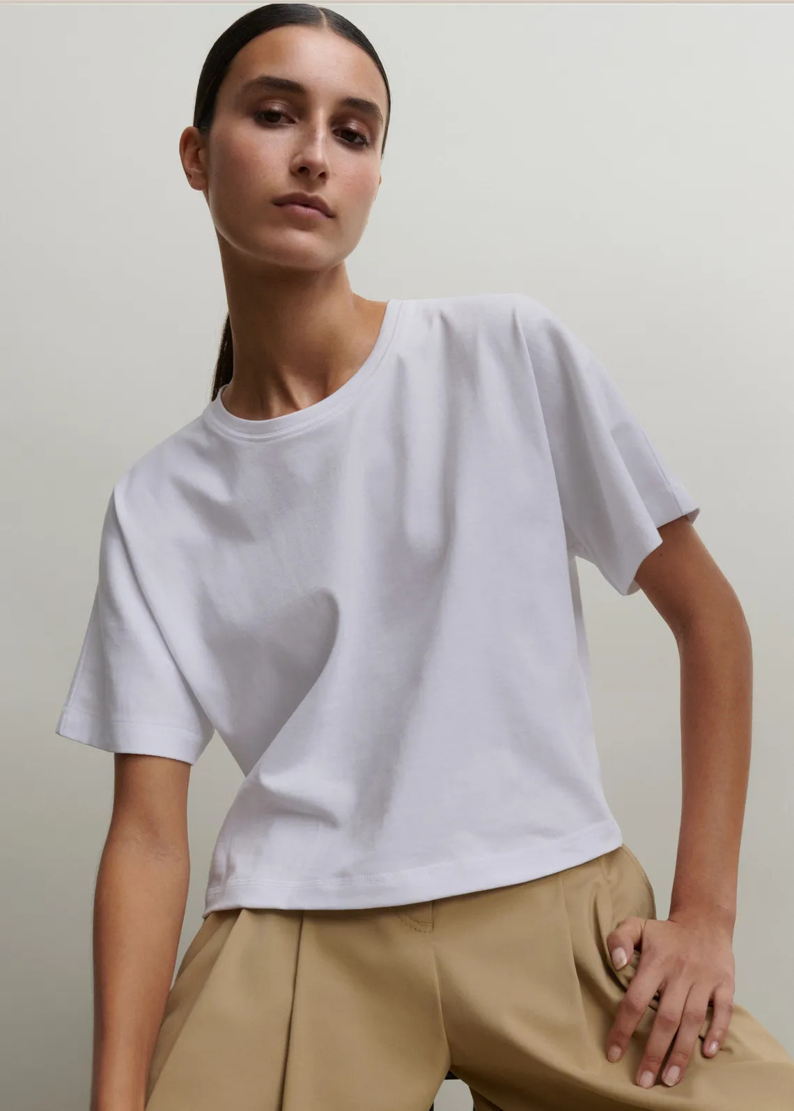 Cotton Oversized Crop Tee | ME+EM Global (Excluding US)