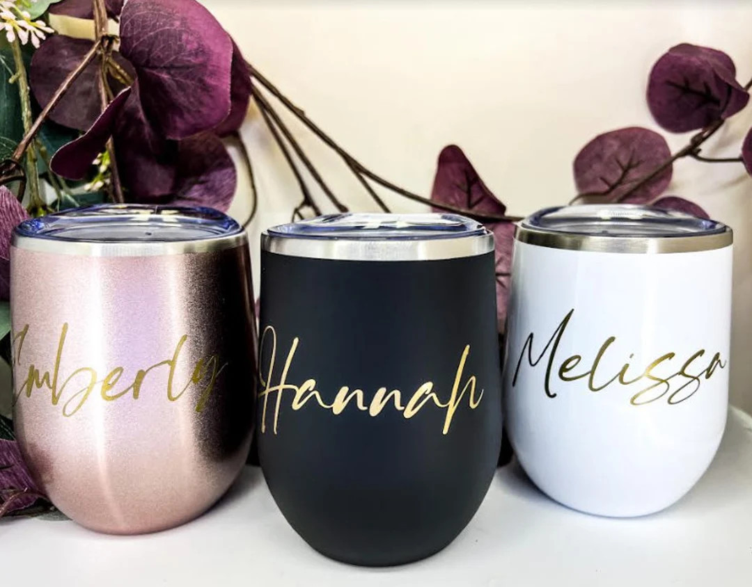 Personalized Tumbler, Bridesmaid Proposal Gift, Wine Tumbler, Coffee Cup, 12oz Stainless Steel Tu... | Etsy (US)