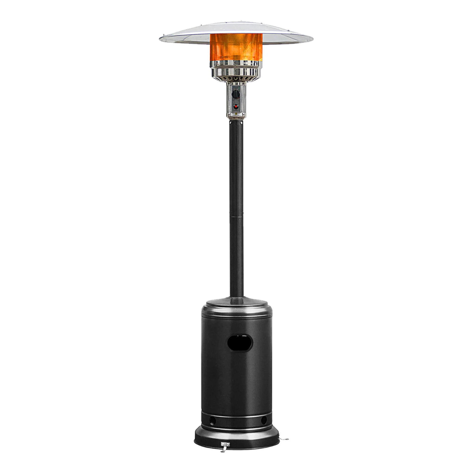Costway 50000 BTU Propane Patio Heater Standing LP Gas Steel with Wheels Black - Walmart.com | Walmart (US)