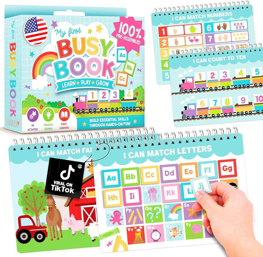 Hadley Designs My First Busy Book Toddlers 3-5, Montessori Preschool Learning Activities Age 4-5,... | Amazon (US)