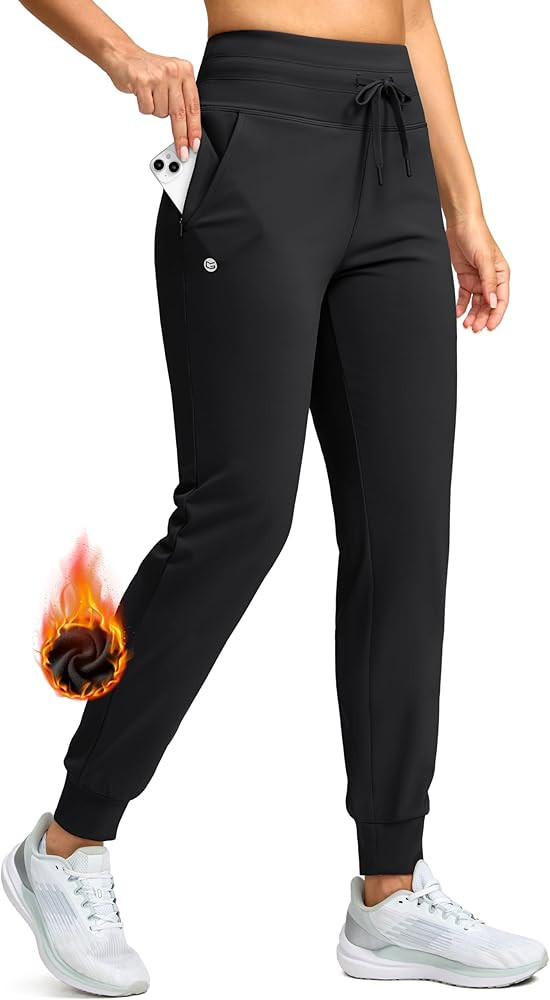 G Gradual Women's Fleece Lined Joggers 28"/30"/32" High Waisted Sweatpants Water Resistant Therma... | Amazon (US)