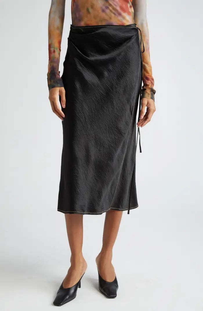 Iala Crinkle Satin Wrap Skirt | Nordstrom