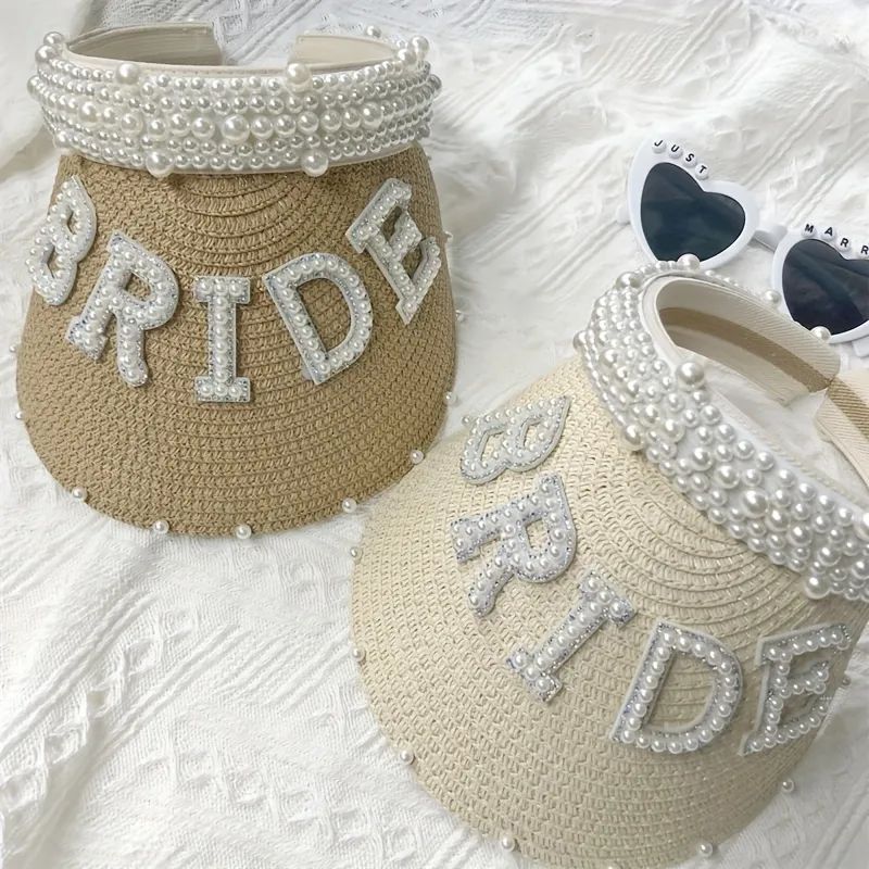 1pc, BRIDE Summer Sunscreen Straw Hat Beach Party Duck Tongue Hat Hollow Sun Hat Wedding Decorati... | Temu Affiliate Program
