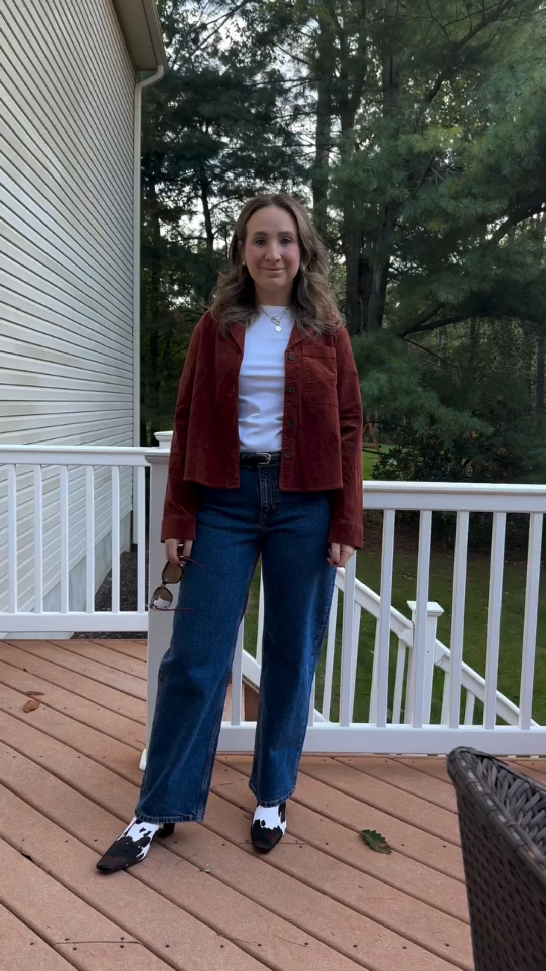 When your son is behind the camera, a few gems at the end 😂. P.S. if you love animal prints, 🐄 is the new 🐆! #ootd #styleinspo #fyp #fall