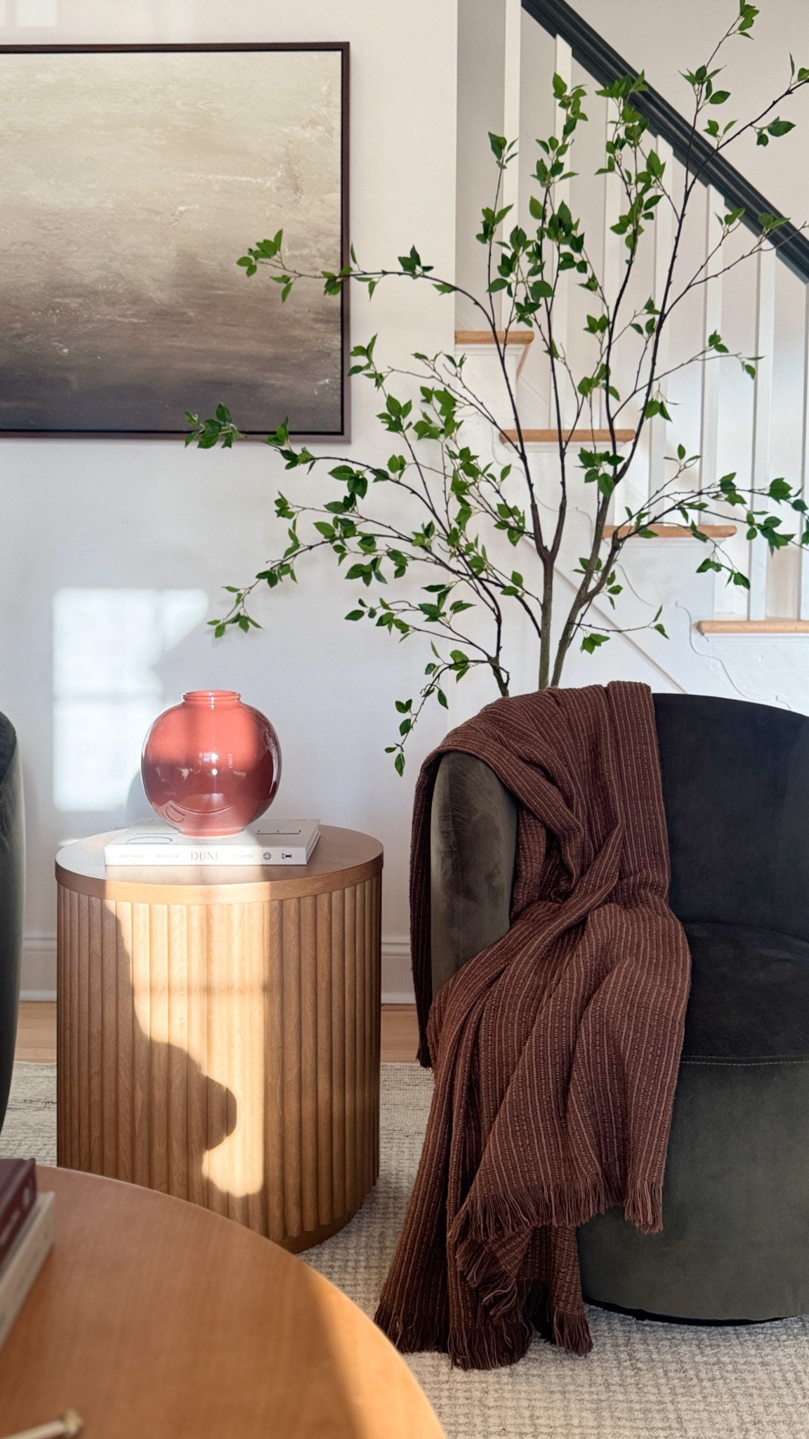 A little corner moment ✨ Loving how this Threshold burgundy vase ties in fall color while keeping it modern and simple. 

Target side table decor, Threshold vase, cozy fall living room, Target home styling

#LTKSeasonal #LTKStyleTip #LTKHome