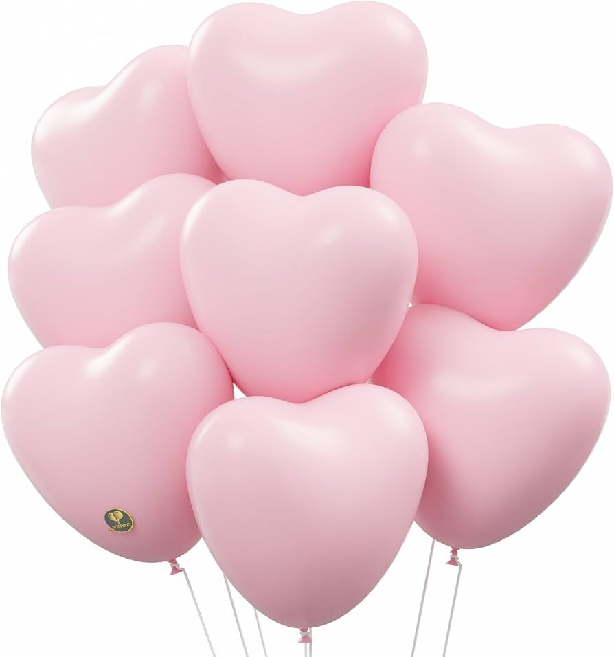 AFTERLOON® Biodegradable Balloons 24 pcs Baby Pink 10 Inch Heart Shaped, Thickened Extra Strong ... | Amazon (US)