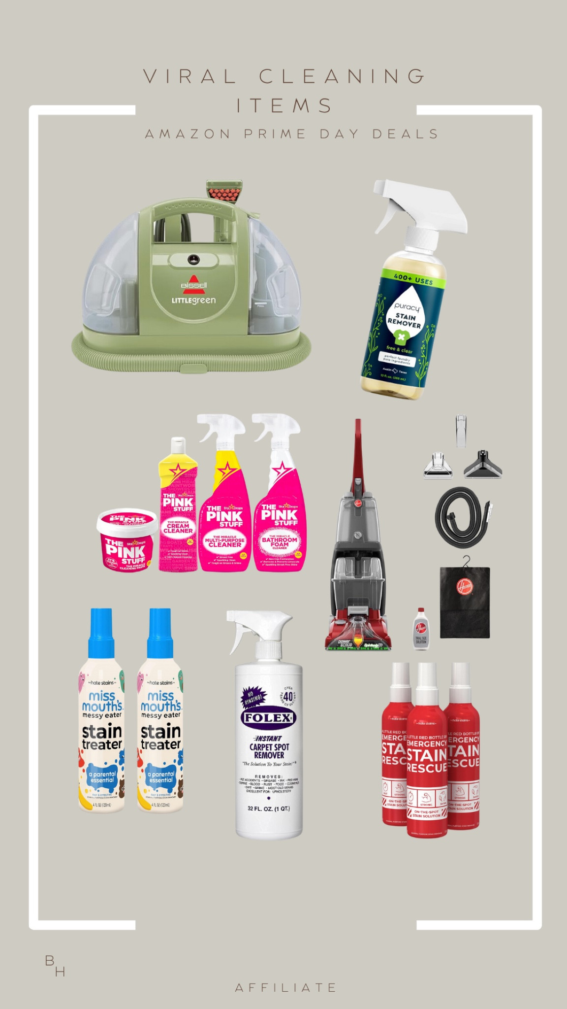Viral cleaning items on sale for prime, prime day, Amazon prime day, prime day 2024, the pink stuff, green carpet cleaner, carpet cleaner, bissell, cleaning items, stain remover. 

#LTKFindsUnder100 #LTKSaleAlert