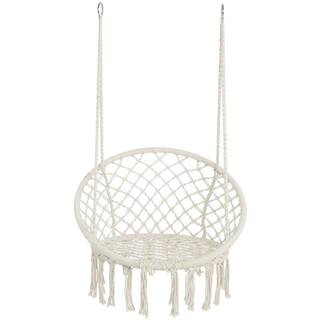 47 in. 330 lbs. Capacity Hanging Cotton Rope Macrame Hammock Swing Chair for Indoor and Outdoor | The Home Depot