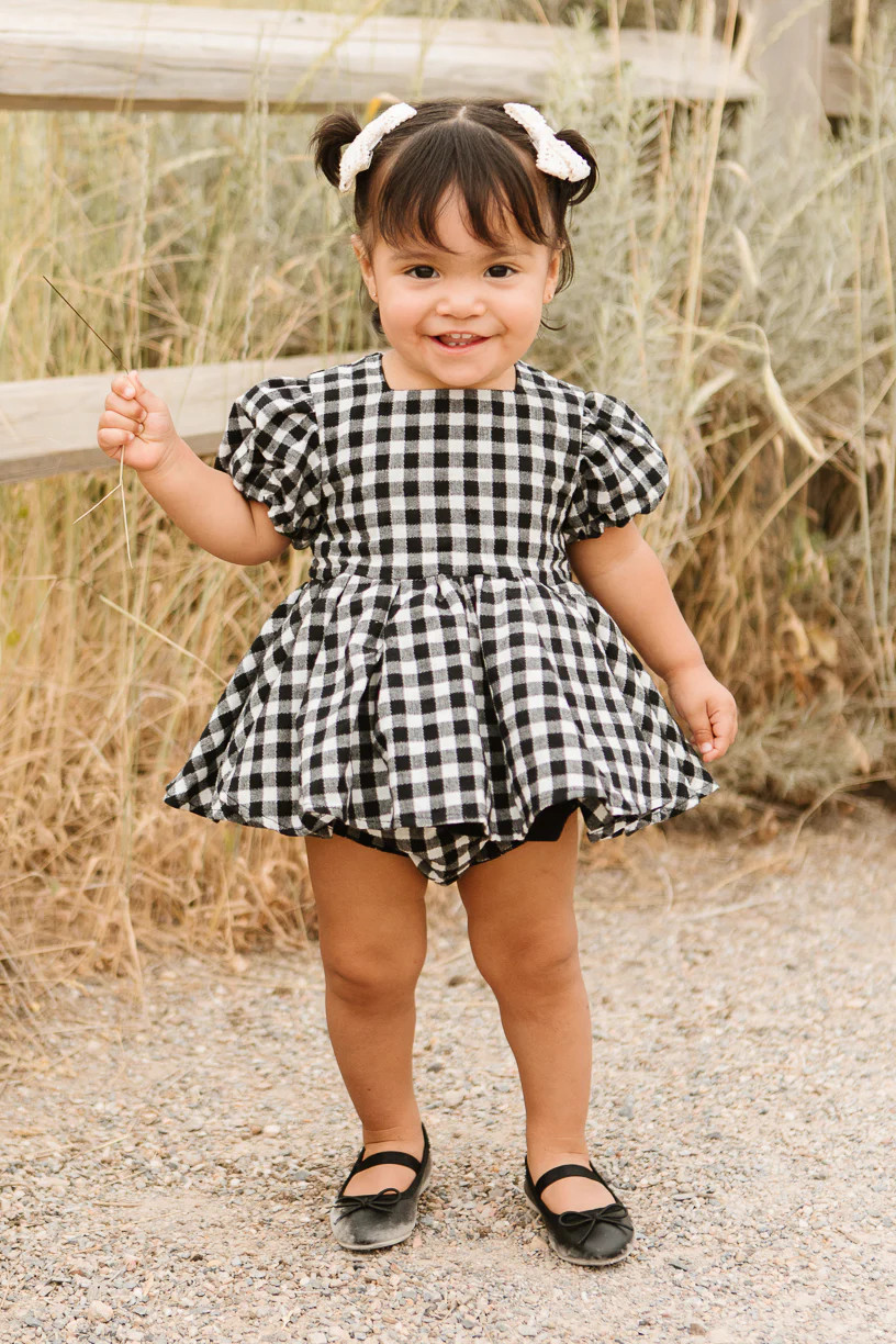 Baby Cupcake Dress Set in Black Gingham | Ivy City Co