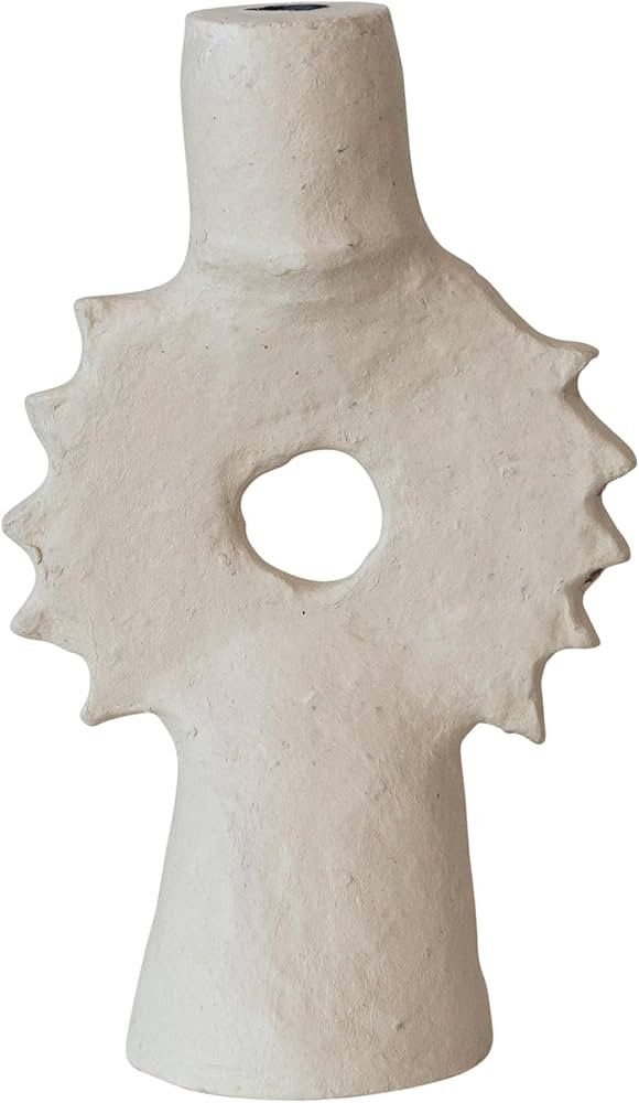 Creative Co-Op Handmade Paper Mache Spiked Taper Candle Holder, Natural | Amazon (US)
