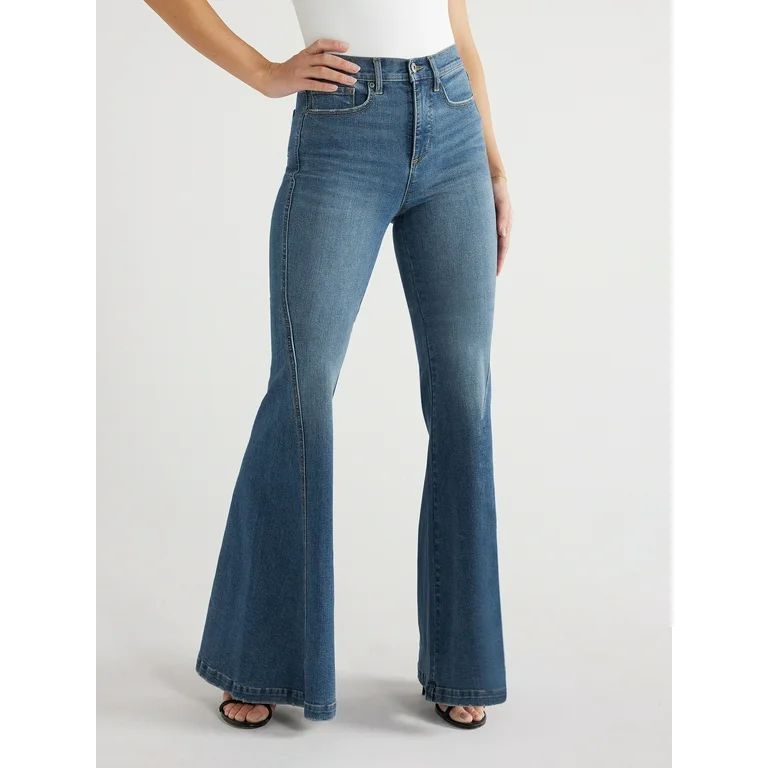 Sofia Jeans Women's Melisa Mega Flare Super High Rise Jeans, 33" Inseam, Sizes 0-20 | Walmart (US)