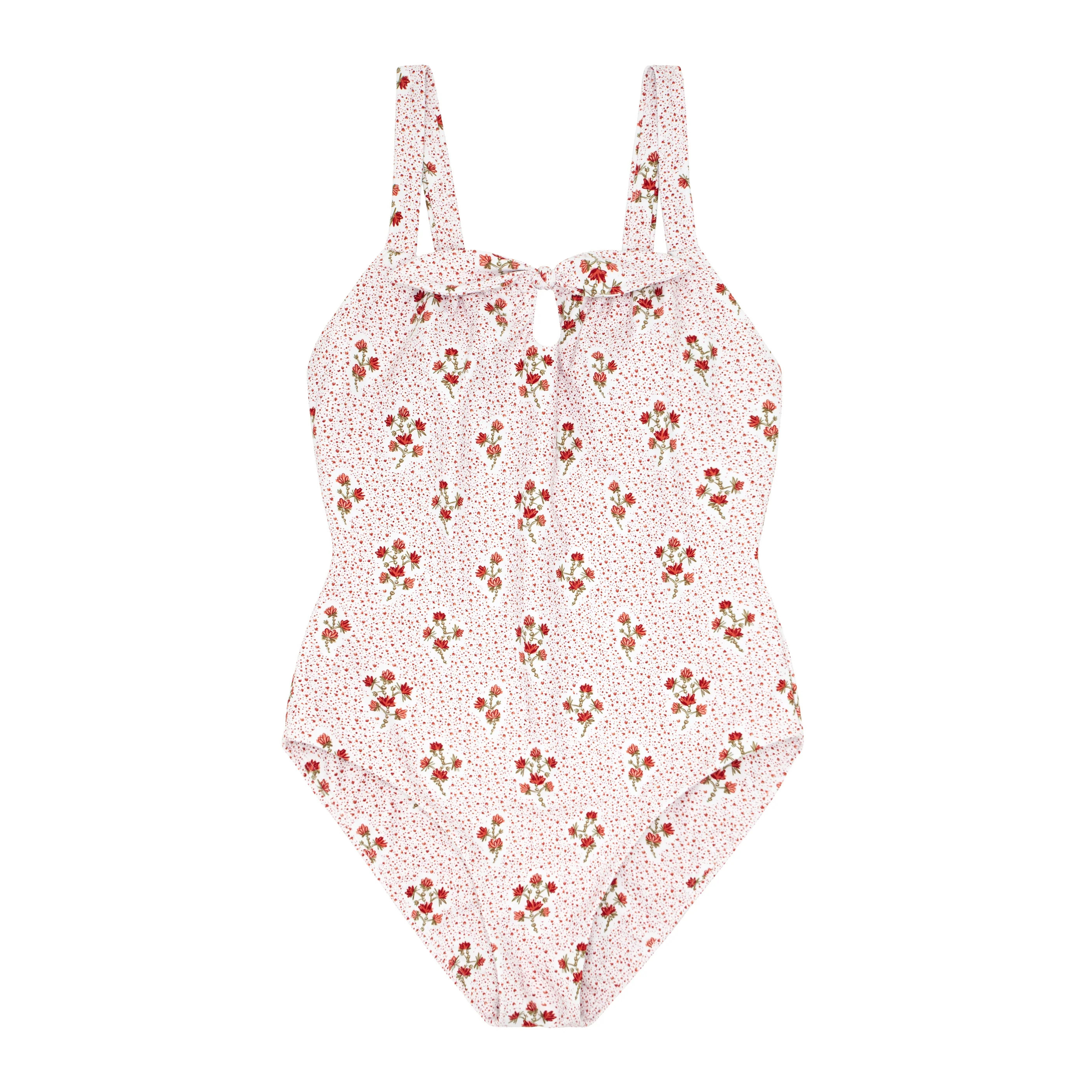 women's raspberry red gathered one piece | minnow