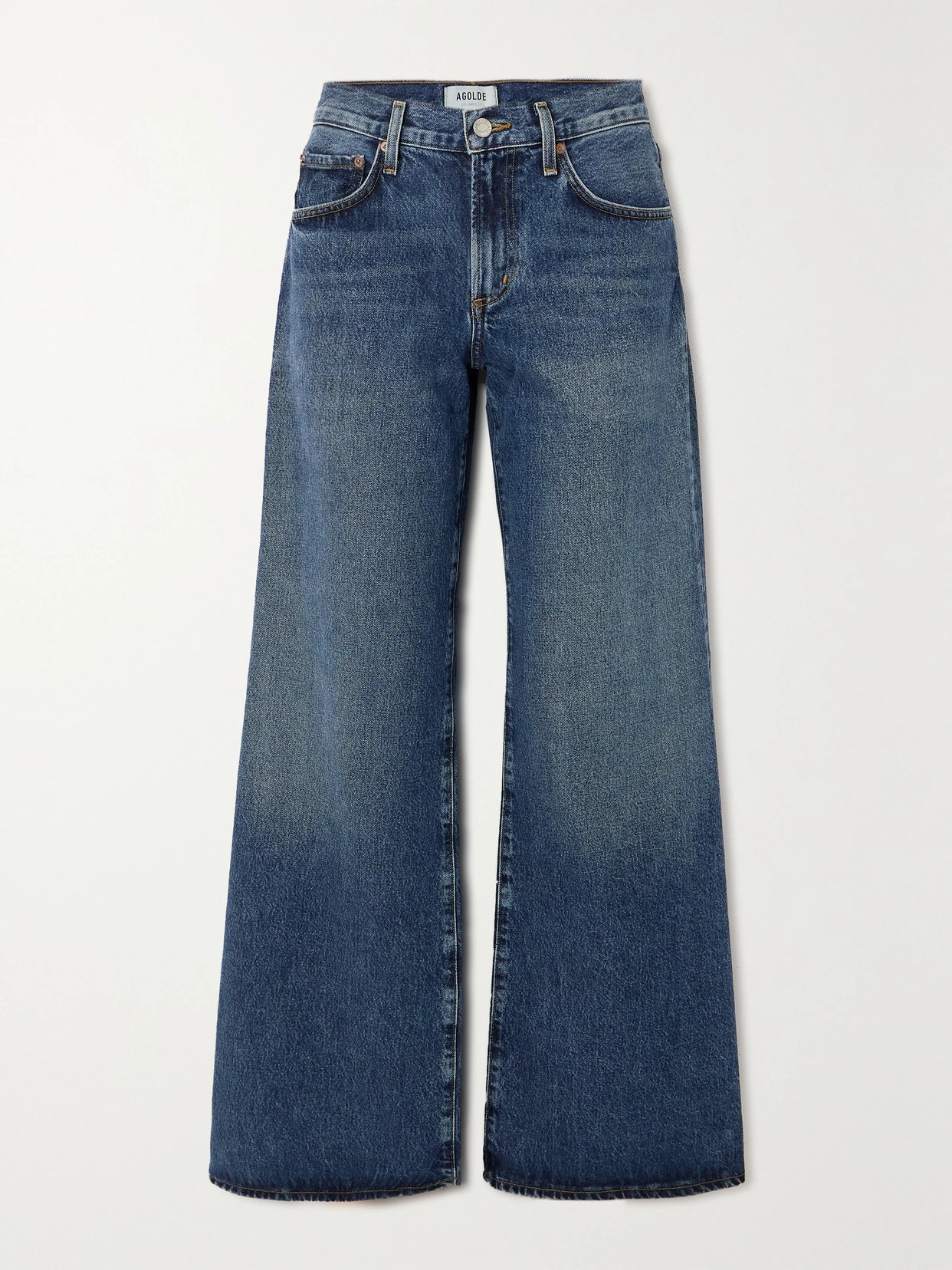 AGOLDE - Clara Baggy Low-rise Wide-leg Organic Jeans - Blue | NET-A-PORTER (US)