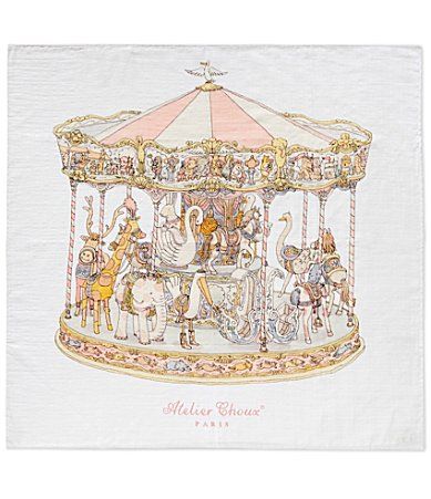 Atelier Choux Paris Organic Cotton Baby Carousel Swaddle Blanket with Gift Box - Multi | Dillards