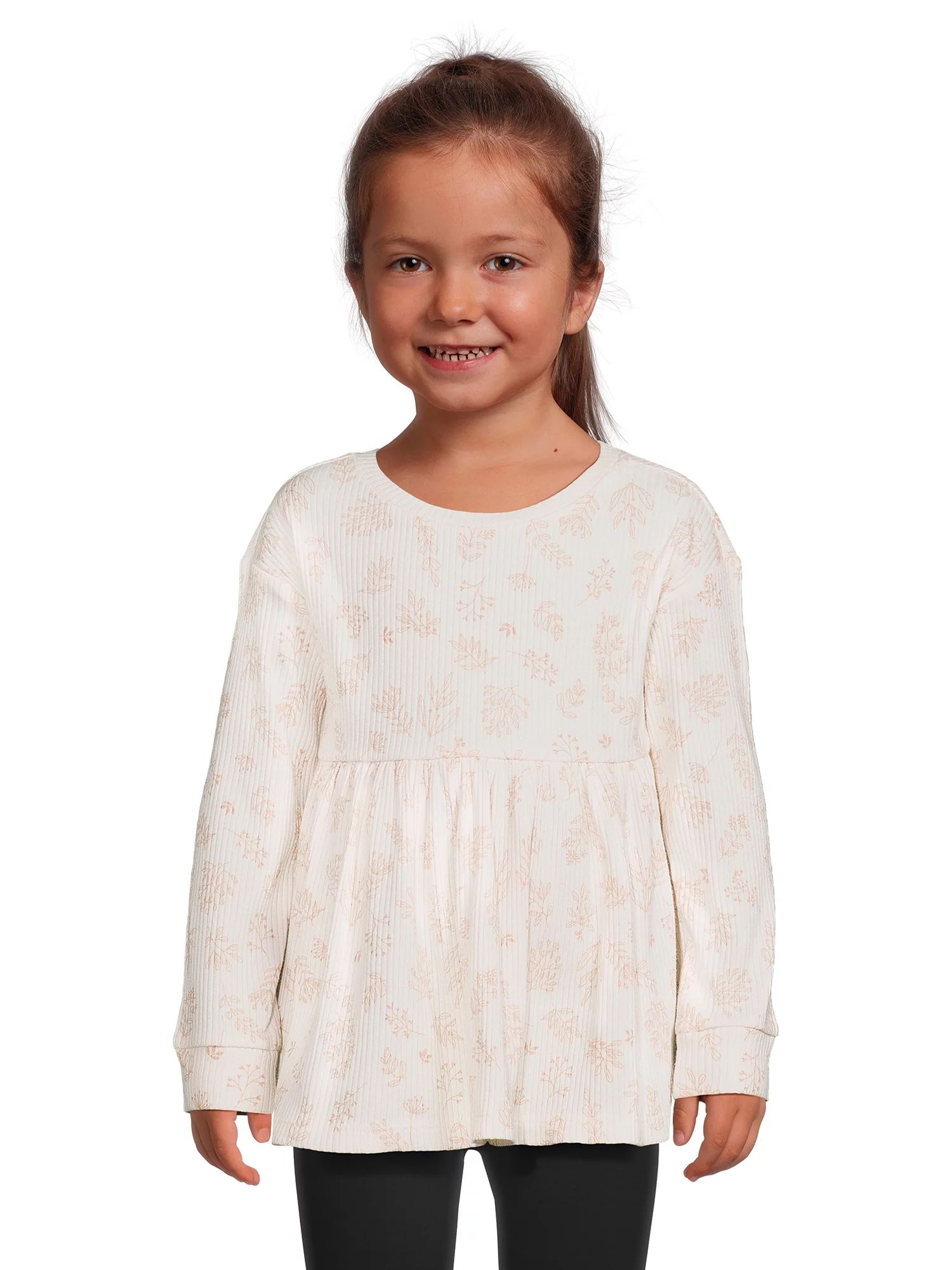 easy-peasy Toddler Girl Long Sleeve Babydoll Top, Sizes 12M-5T | Walmart (US)