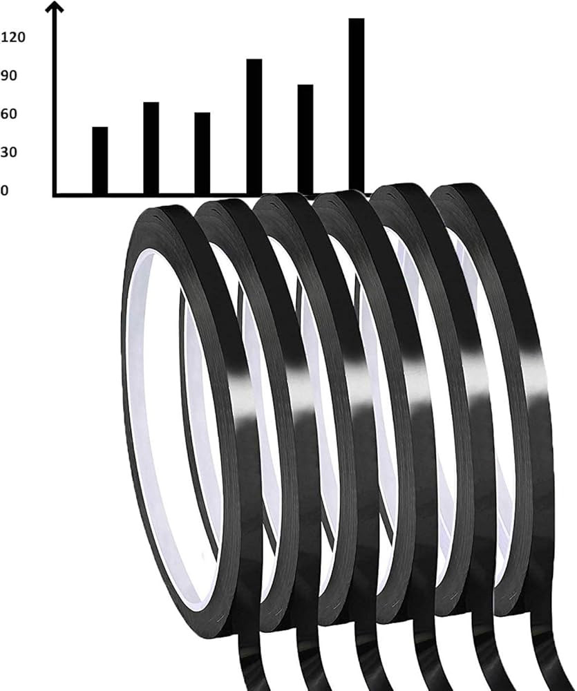 Whiteboard Pinstripe Tape 6 Rolls 1/8" Thin White Board Dry Erase Line Gridding Tape (Black) | Amazon (US)