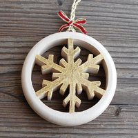 Wooden Snowflake Decoration Christmas Ornament - Winter Decorations | Etsy (US)