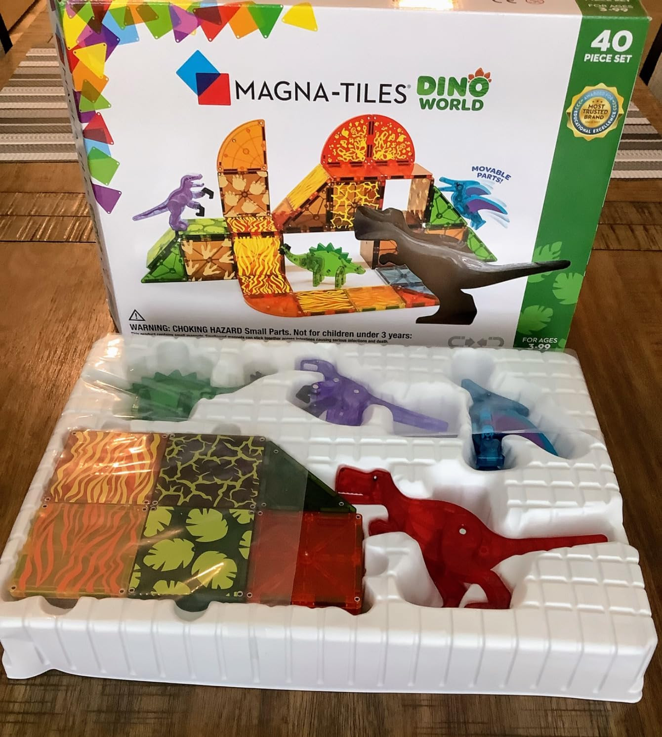 MAGNA-TILES Dino World 40-Piece Magnetic Construction Set, The ORIGINAL Magnetic Building Brand | Amazon (US)