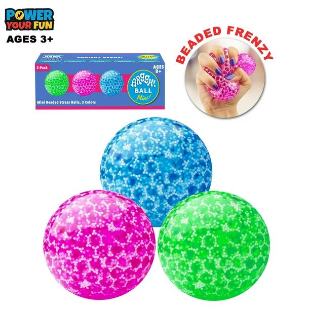 Power Your Fun 3 Pack Beaded Fidget Stress Balls Sensory Stocking Stuffer Toys - Walmart.com | Walmart (US)