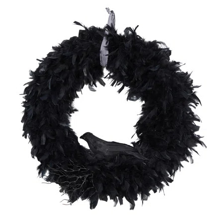 Raven Feather 30" Wreath | Wayfair North America