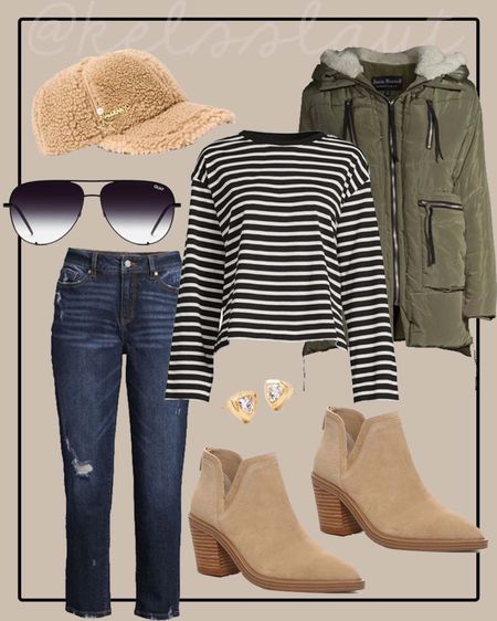 Outfit idea, Walmart fashion, Walmart outfit, ankle booties, sherpa hat 

#LTKSeasonal #LTKstyletip #LTKunder50