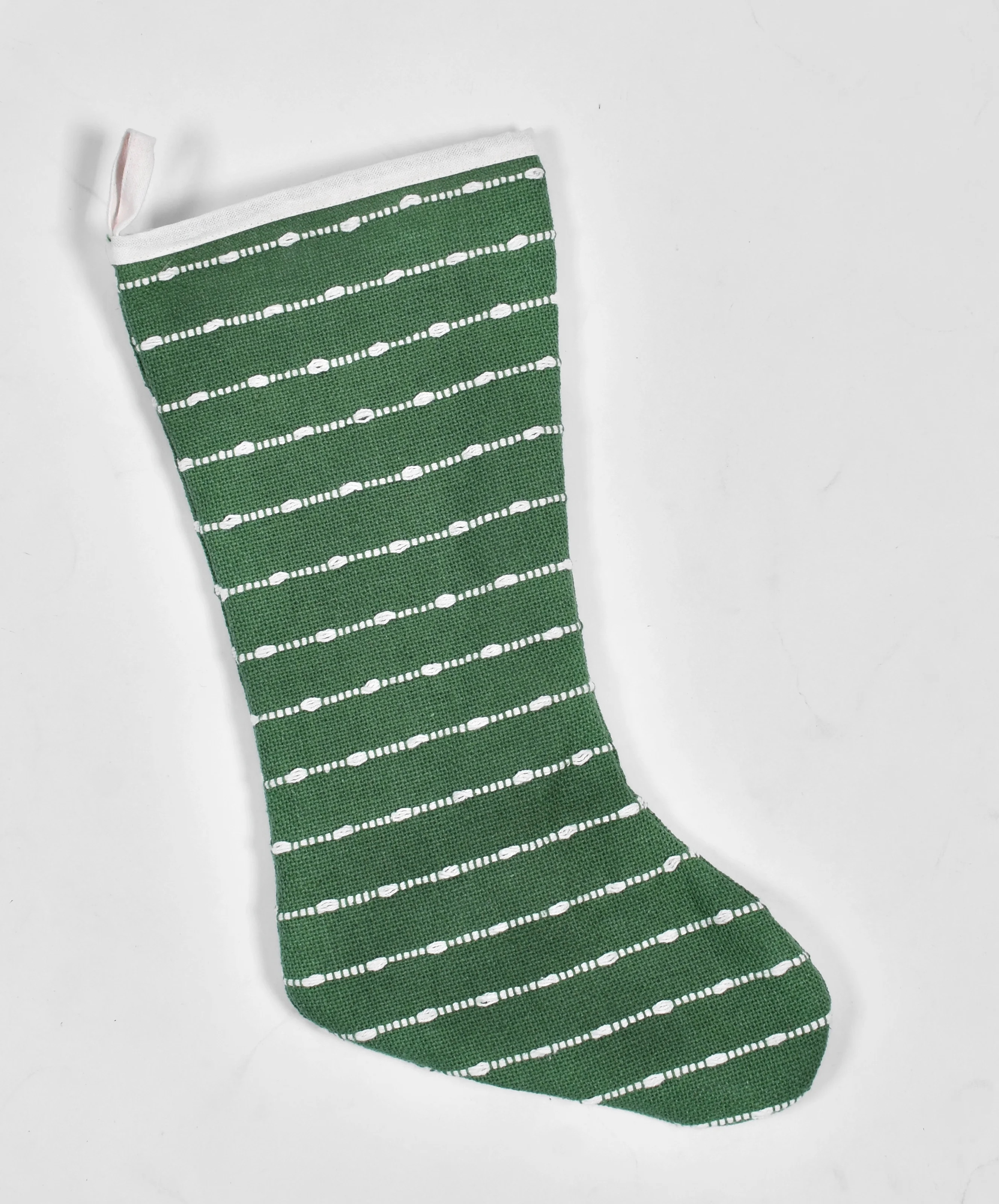 Rustic Christmas Stocking, Green and White, 20", by Holiday Time | Walmart (US)