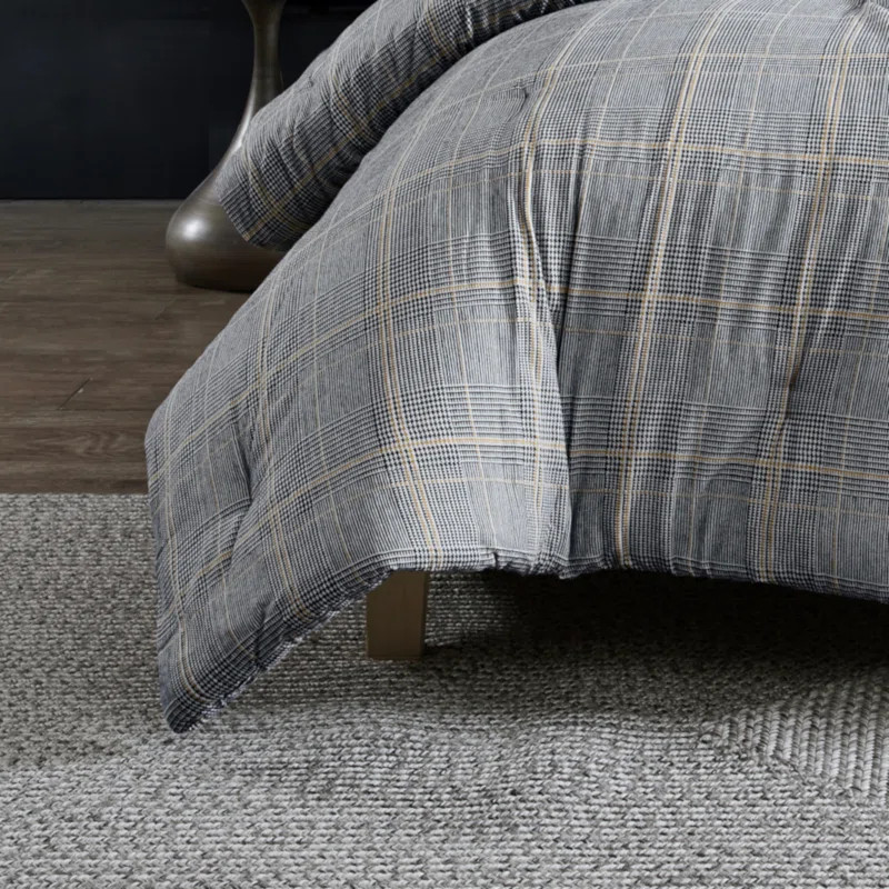 Kenneth Cole Sussex Flannel Black Comforter Set | Wayfair North America