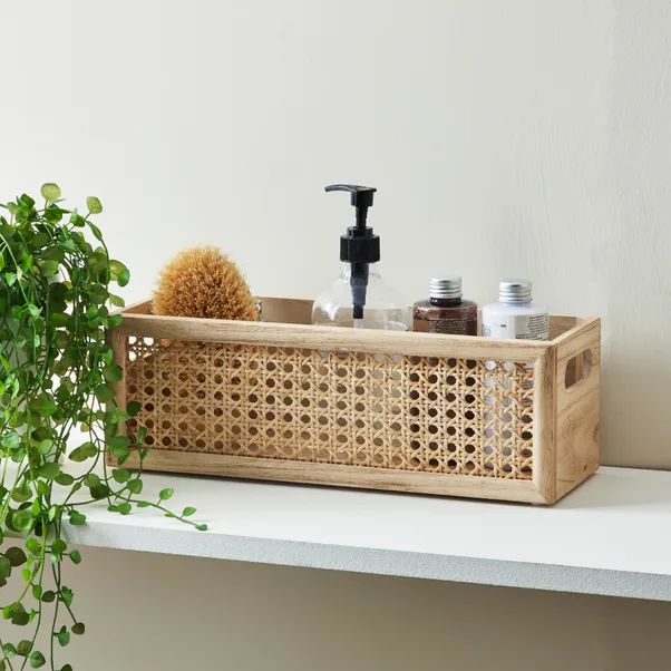 French Cane Natural Storage Basket | Dunelm