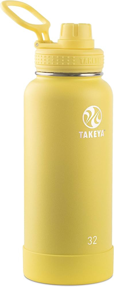 Takeya Actives Insulated Stainless Steel Water Bottle with Spout Lid, 32 Ounce, Canary | Amazon (US)