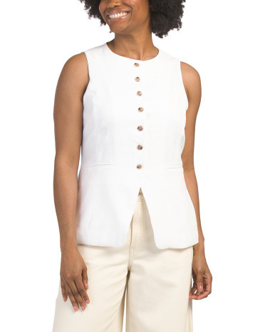 Linen Blend Vest | TJ Maxx