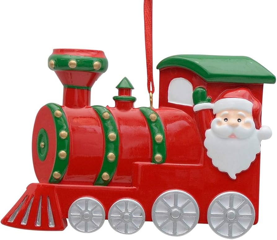 Personalized Santa Train Christmas Ornament - Cute Santa on a Train Ornament - Locomotive Train C... | Amazon (US)