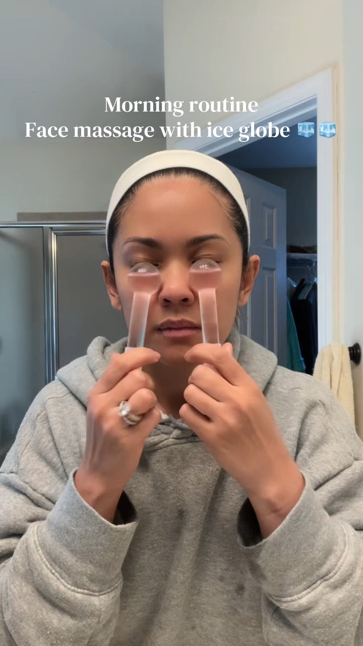 Cold press and massage under eye puffiness and face before apply make-up in the morning. 

#LTKmorningroutine #LTKselfcare