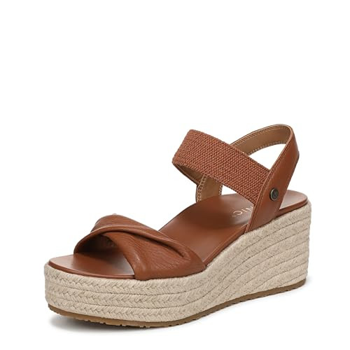 Vionic Women's Darla Espadrille Wedge Sandal Tan Leather 8 M | Amazon (US)
