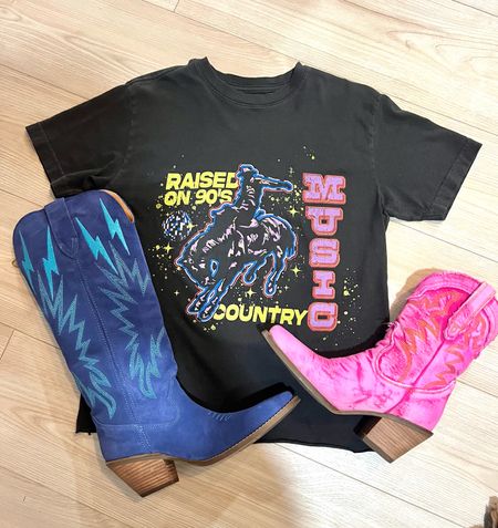 Country concert outfit. Cowgirl boots. Boots on sale. 
George Strait Concert. Chris Stapleton. Morgan Wallen OOTN. 

Raised on 90s country graphic tee. Western graphic tshirt. Rodeo tee. NFR. PBR. DINGO  

#LTKStyleTip #LTKShoeCrush #LTKFestival