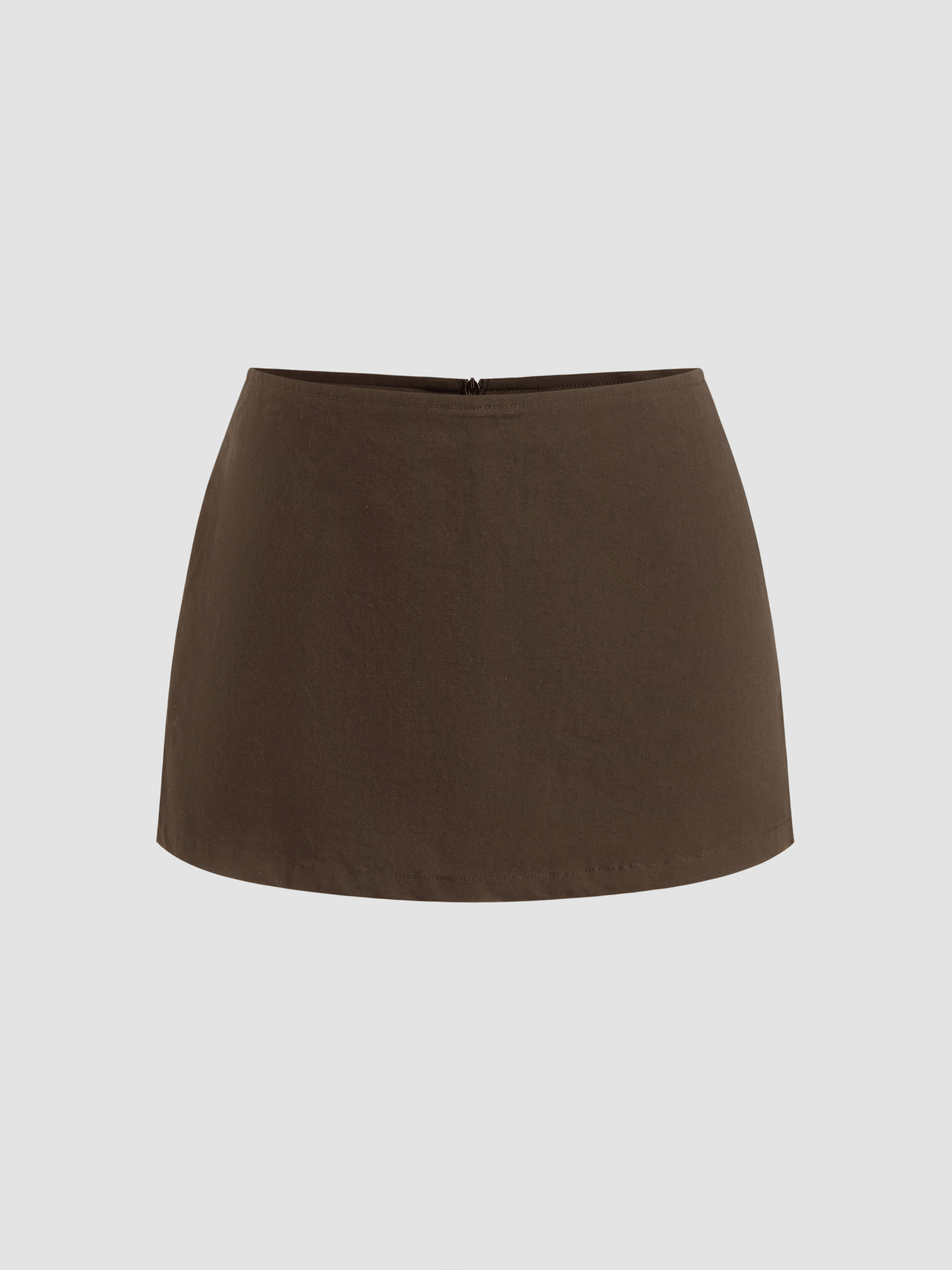 Woven Cotton Low Rise Split Skort For Daily Casual | Cider