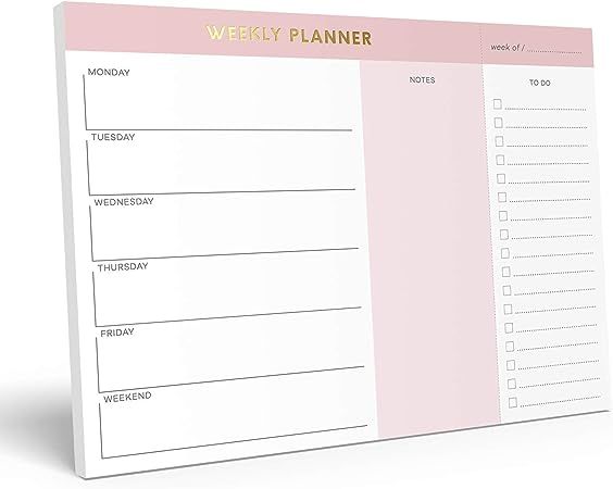 Sweetzer & Orange Weekly To Do List Pad. Pink Gold Weekly Planner Notepad with Daily Planner Agen... | Amazon (US)