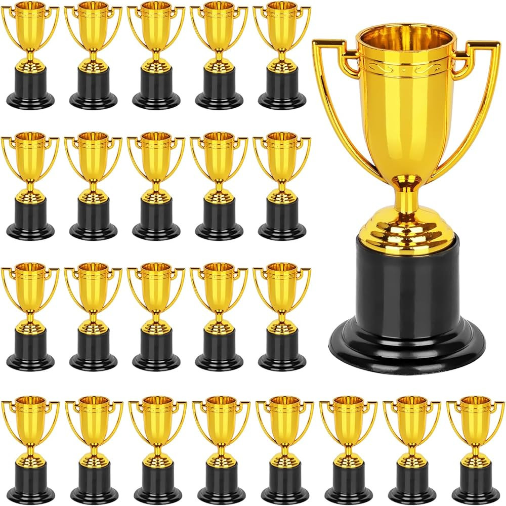 WINKIO Mini Trophies,Gold Trophy Award, Plastic Trophies for Kids, 4 Inch Trophy Cups, Award Trop... | Amazon (US)