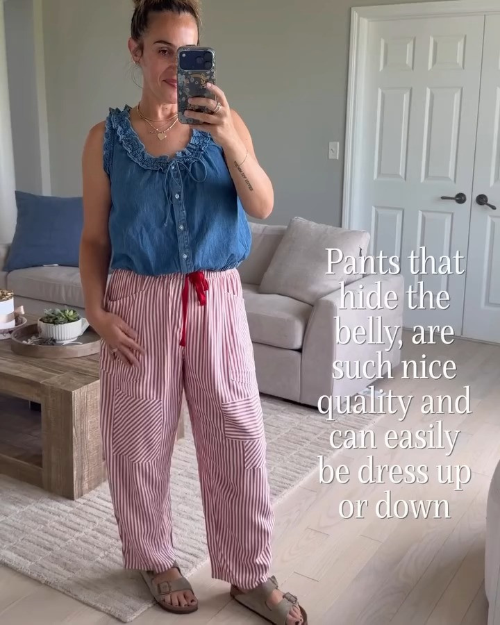 Cute outfit for a pool party or a 4th of July BBQ especially if you like to be more subtle in your gear.  Wearing a medium in all.
#redwhiteandblueoutfit #fourthofjulyoutfit #businesscasual #summeroutfit 

 #LTKootd #LTKOver40 #LTKMidsize